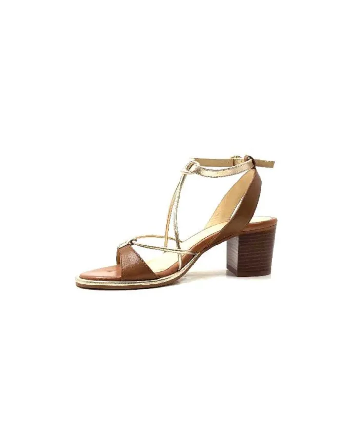 Les Tropéziennes par M.Belarbi Les Tropeziennes Lilon Cuir Marron & Or*Femme Sandales