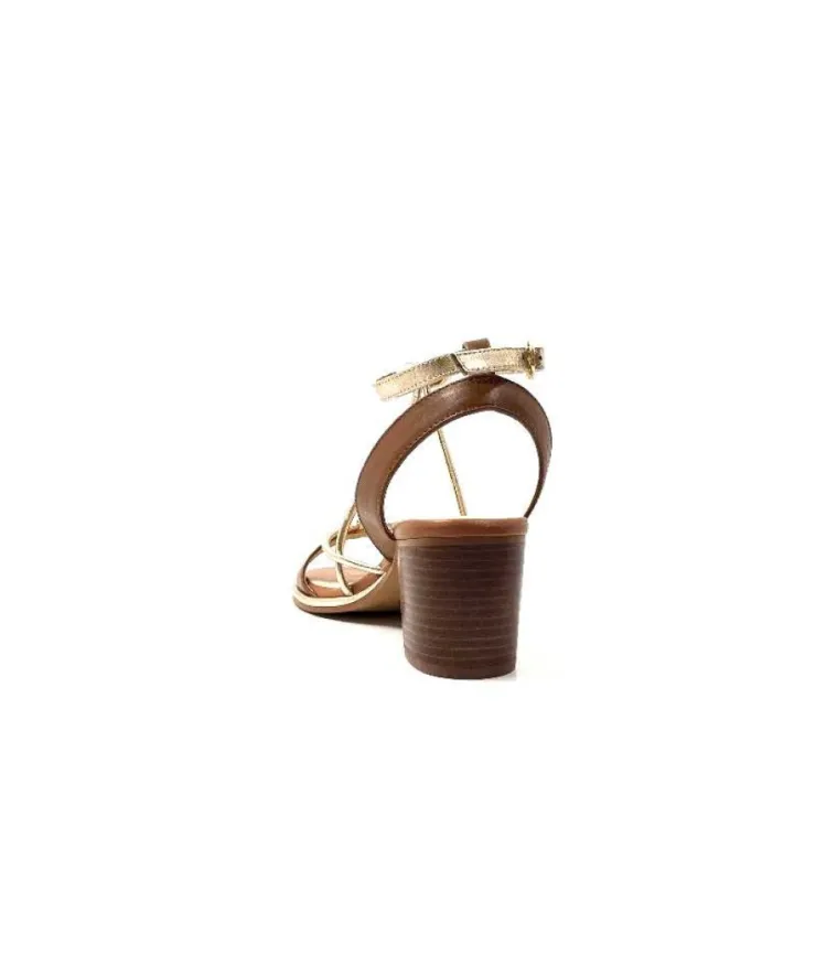 Les Tropéziennes par M.Belarbi Les Tropeziennes Lilon Cuir Marron & Or*Femme Sandales
