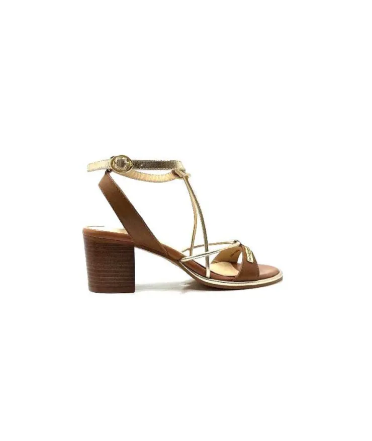 Les Tropéziennes par M.Belarbi Les Tropeziennes Lilon Cuir Marron & Or*Femme Sandales