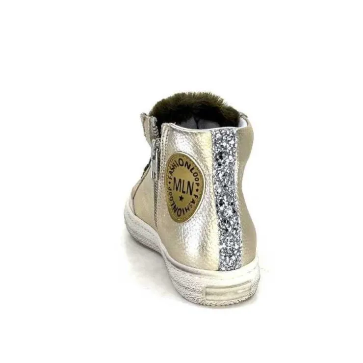 Méliné Meline Bup1151 Cuir Dore*Femme Baskets