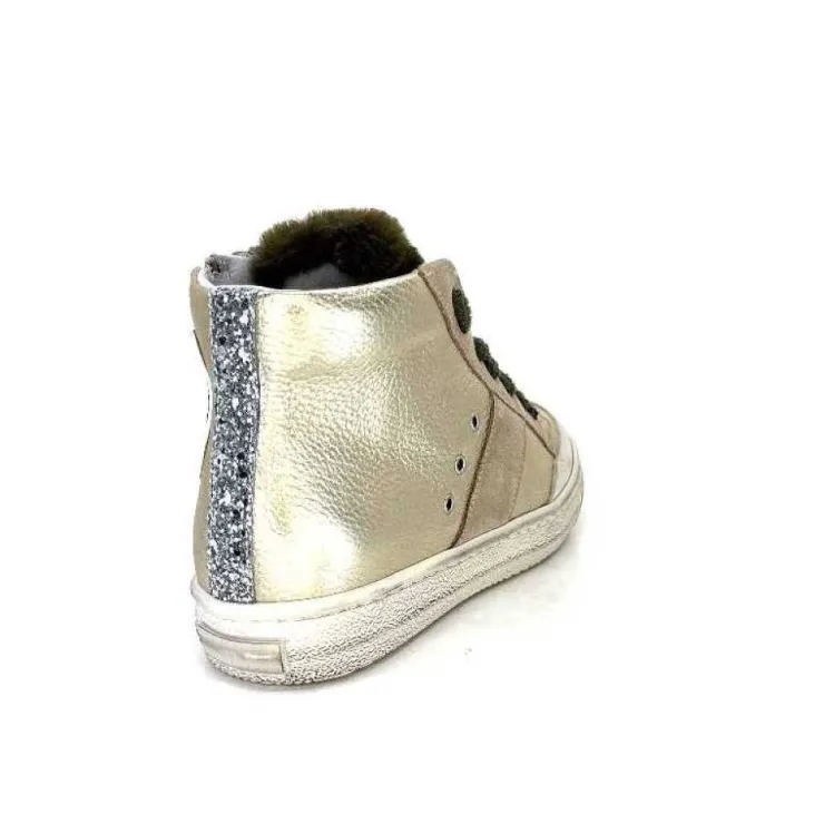 Méliné Meline Bup1151 Cuir Dore*Femme Baskets