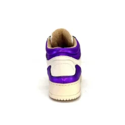Méliné Meline 22Db Cuir Creme Et Violet*Femme Baskets
