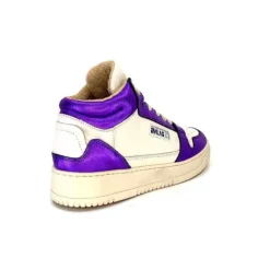 Méliné Meline 22Db Cuir Creme Et Violet*Femme Baskets