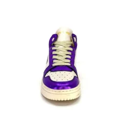 Méliné Meline 22Db Cuir Creme Et Violet*Femme Baskets