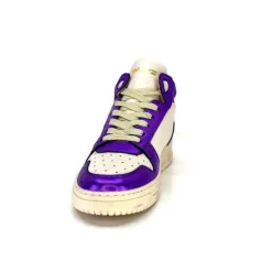 Méliné Meline 22Db Cuir Creme Et Violet*Femme Baskets