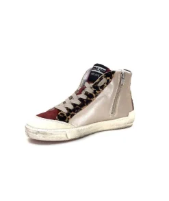 Méliné Meline Nkc320 Cuir Nacre Nude Daim Rouge Paillette Noir*Femme Baskets