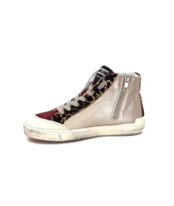 Méliné Meline Nkc320 Cuir Nacre Nude Daim Rouge Paillette Noir*Femme Baskets