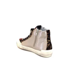 Méliné Meline Nkc320 Cuir Nacre Nude Daim Rouge Paillette Noir*Femme Baskets