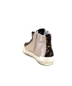 Méliné Meline Nkc320 Cuir Nacre Nude Daim Rouge Paillette Noir*Femme Baskets