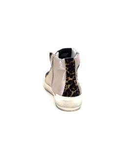 Méliné Meline Nkc320 Cuir Nacre Nude Daim Rouge Paillette Noir*Femme Baskets