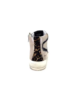 Méliné Meline Nkc320 Cuir Nacre Nude Daim Rouge Paillette Noir*Femme Baskets