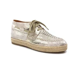 Minka Arnaud Cuir Nude Metal Or*Femme Lacets