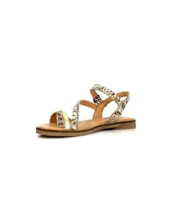 MKD Agate 2 Cuir Metal Or Marron*Femme Sandales