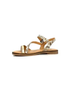 MKD Agate 2 Cuir Metal Or Marron*Femme Sandales