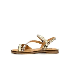 MKD Agate 2 Cuir Metal Or Marron*Femme Sandales