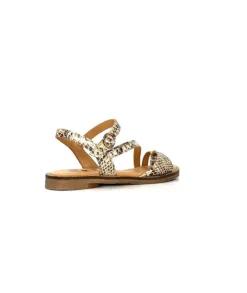 MKD Agate 2 Cuir Metal Or Marron*Femme Sandales