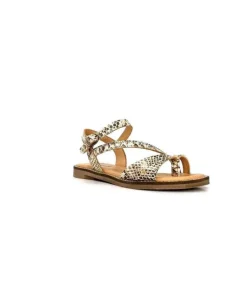 MKD Agate 2 Cuir Metal Or Marron*Femme Sandales