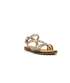 MKD Agate 2 Cuir Metal Or Marron*Femme Sandales
