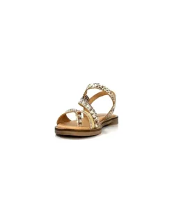 MKD Agate 2 Cuir Metal Or Marron*Femme Sandales
