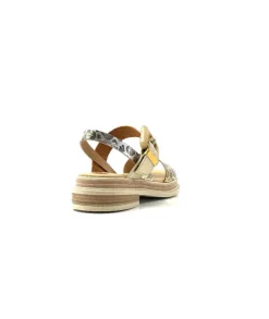 MKD Delice 1 Cuir Dore Leo*Femme Plateformes