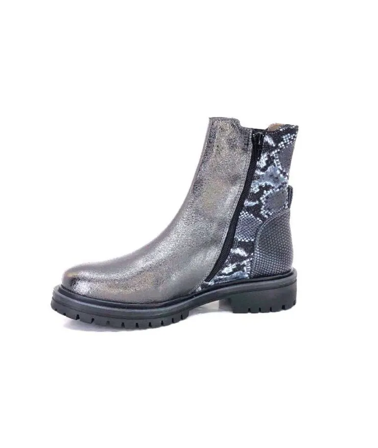 MKD Gilda Cuir Metal Gris*Femme Bottines