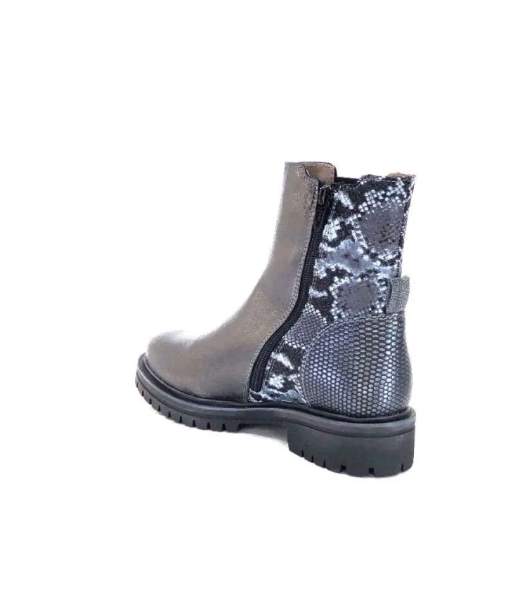 MKD Gilda Cuir Metal Gris*Femme Bottines