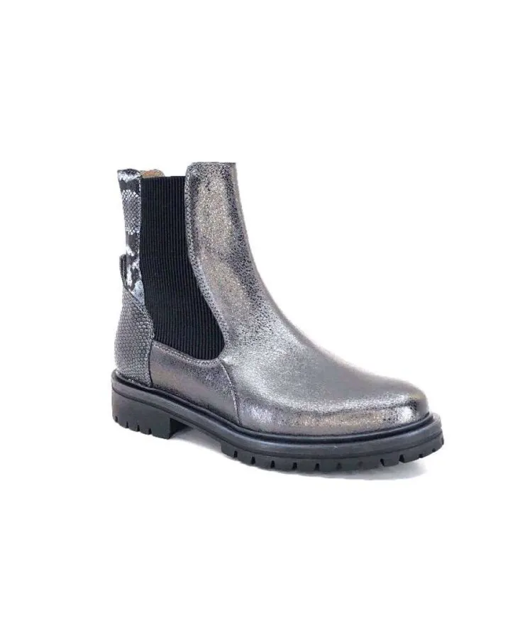 MKD Gilda Cuir Metal Gris*Femme Bottines