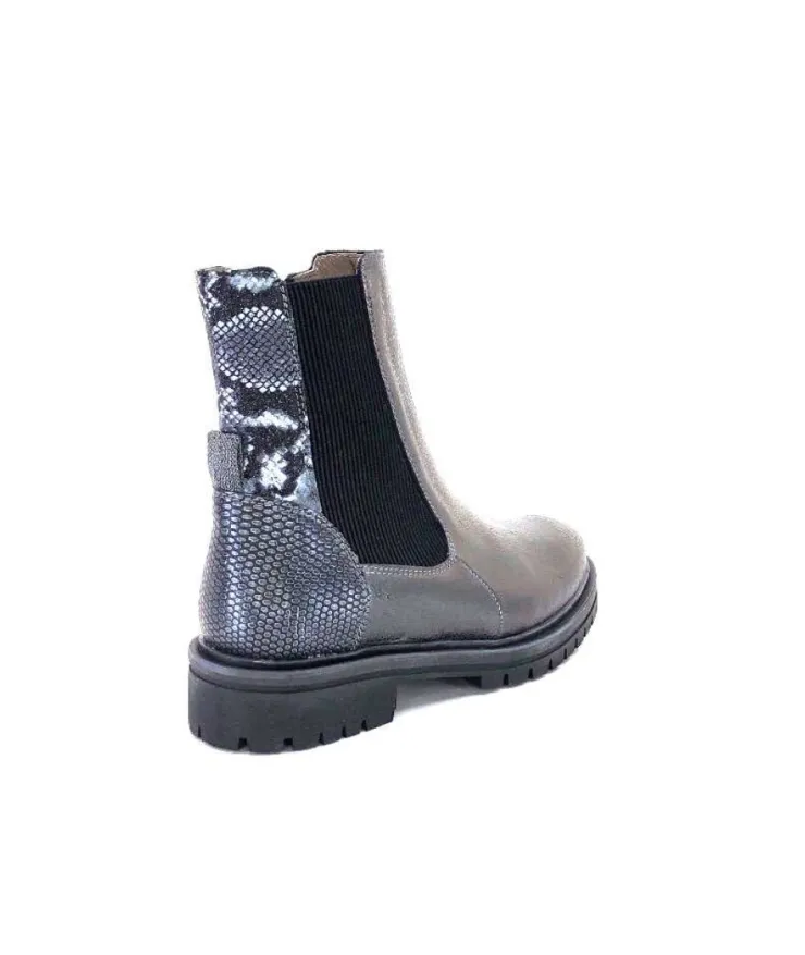 MKD Gilda Cuir Metal Gris*Femme Bottines