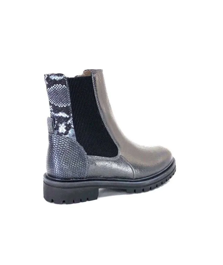 MKD Gilda Cuir Metal Gris*Femme Bottines