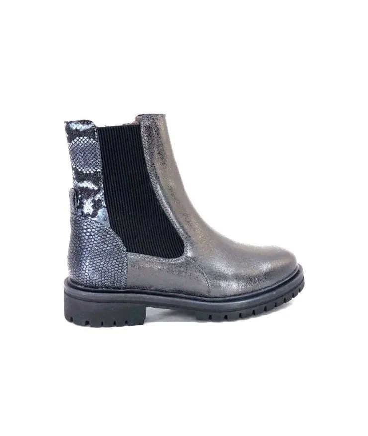 MKD Gilda Cuir Metal Gris*Femme Bottines