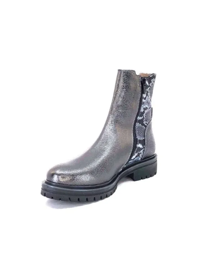 MKD Gilda Cuir Metal Gris*Femme Bottines