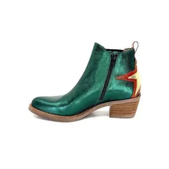 MKD Izac Cuir Metal Vert*Femme Santiags