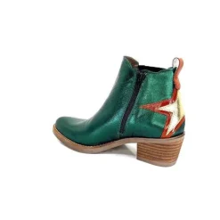 MKD Izac Cuir Metal Vert*Femme Santiags