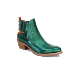 MKD Izac Cuir Metal Vert*Femme Santiags