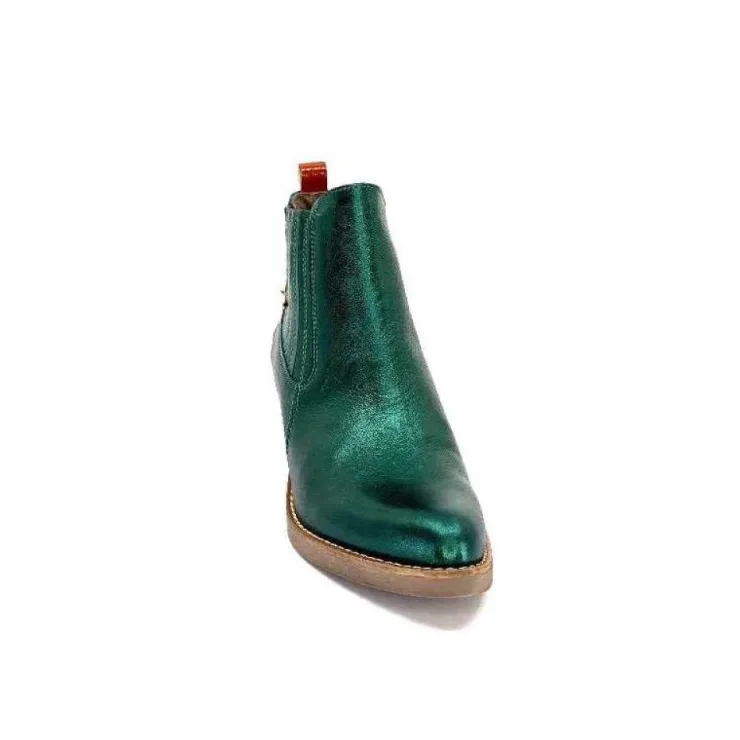 MKD Izac Cuir Metal Vert*Femme Santiags