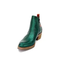 MKD Izac Cuir Metal Vert*Femme Santiags