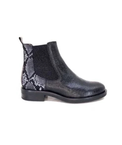 MKD Sibel4 Cuir Metal Noir*Femme Bottines