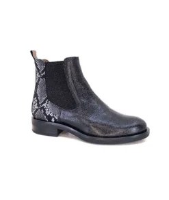 MKD Sibel4 Cuir Metal Noir*Femme Bottines