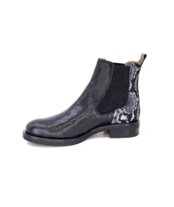 MKD Sibel4 Cuir Metal Noir*Femme Bottines