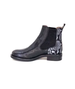 MKD Sibel4 Cuir Metal Noir*Femme Bottines