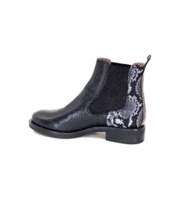 MKD Sibel4 Cuir Metal Noir*Femme Bottines