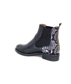 MKD Sibel4 Cuir Metal Noir*Femme Bottines