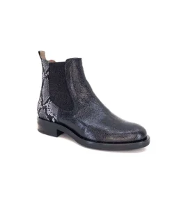 MKD Sibel4 Cuir Metal Noir*Femme Bottines