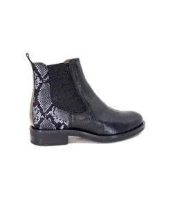MKD Sibel4 Cuir Metal Noir*Femme Bottines