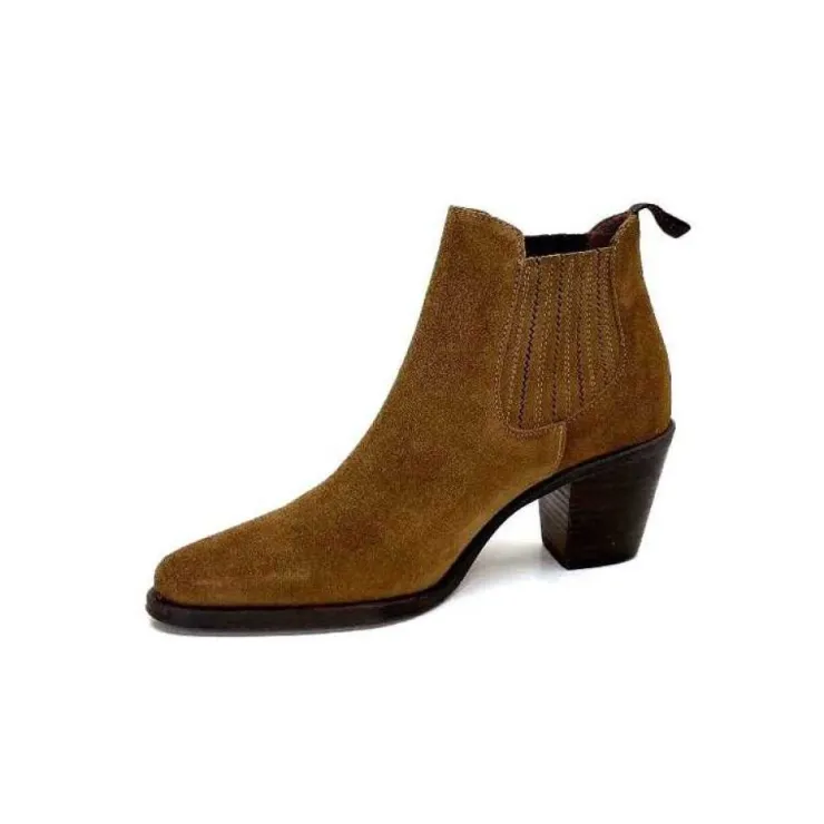 Muratti S1186 F Reseda Daim Marron*Femme Santiags
