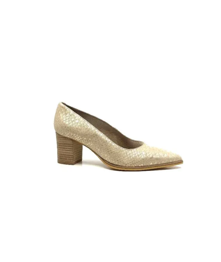 Myma 6627/01 Cuir Beige & Or*Femme Escarpins