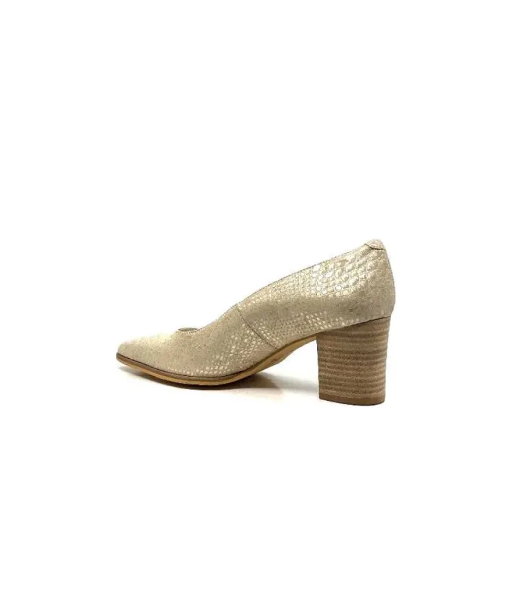 Myma 6627/01 Cuir Beige & Or*Femme Escarpins
