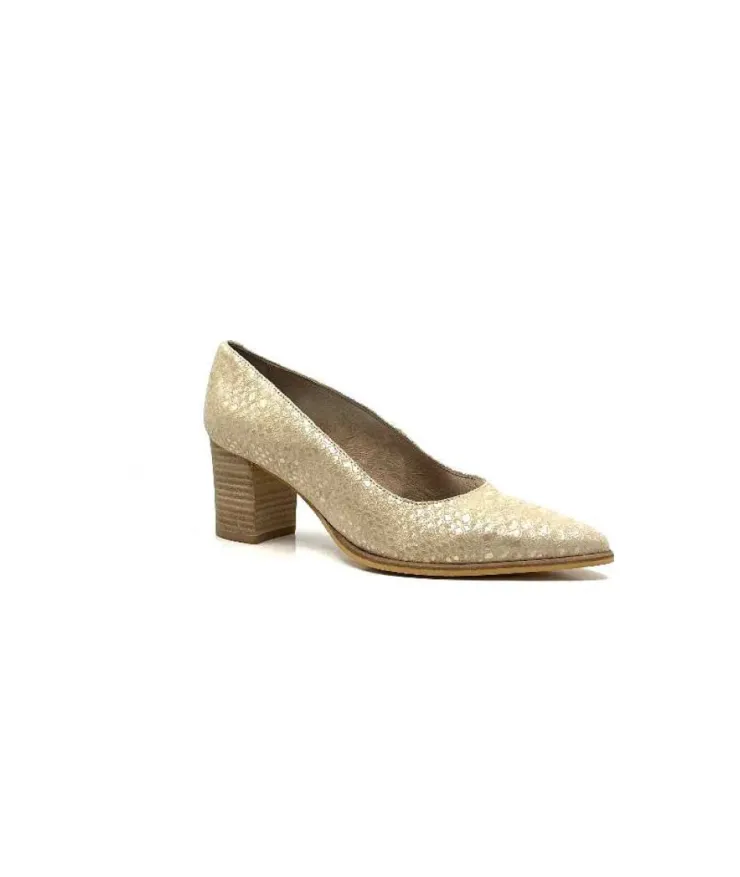 Myma 6627/01 Cuir Beige & Or*Femme Escarpins
