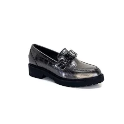 Myma 7023 Cuir Metal Anthracite*Femme Mocassins