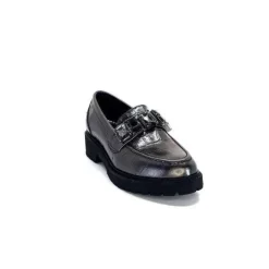 Myma 7023 Cuir Metal Anthracite*Femme Mocassins